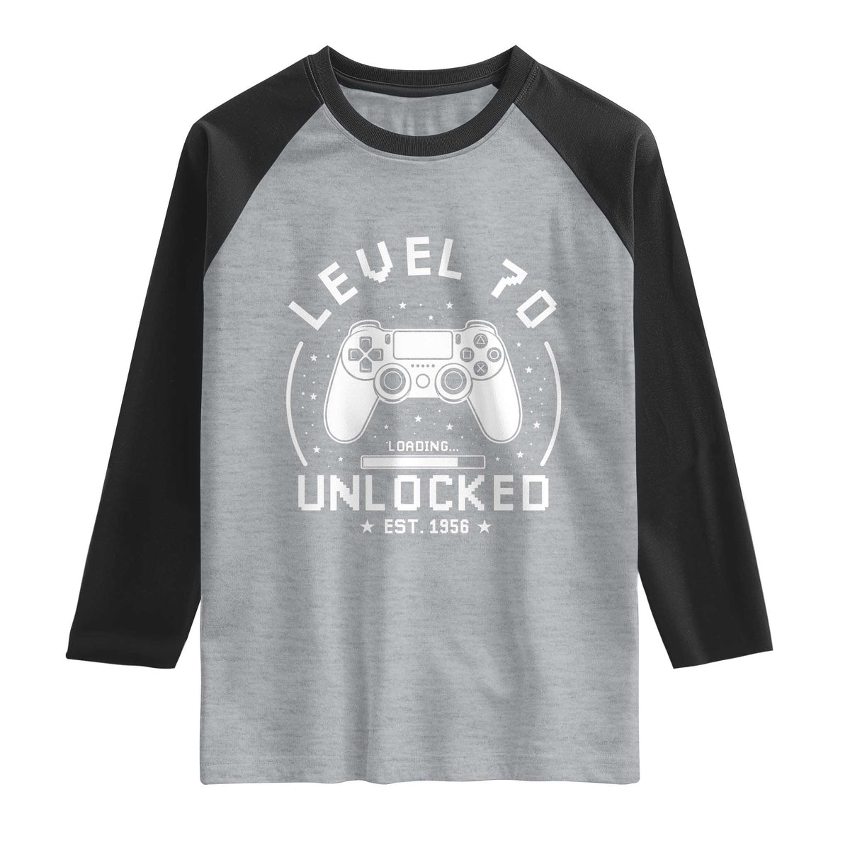Level 70 Unlocked Video Gamer 70th Birthday Gift Raglan Shirt Vintage 1956 70 Year Old Gift