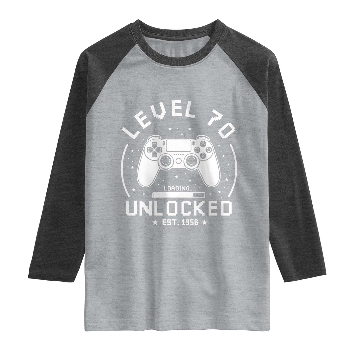 Level 70 Unlocked Video Gamer 70th Birthday Gift Raglan Shirt Vintage 1956 70 Year Old Gift
