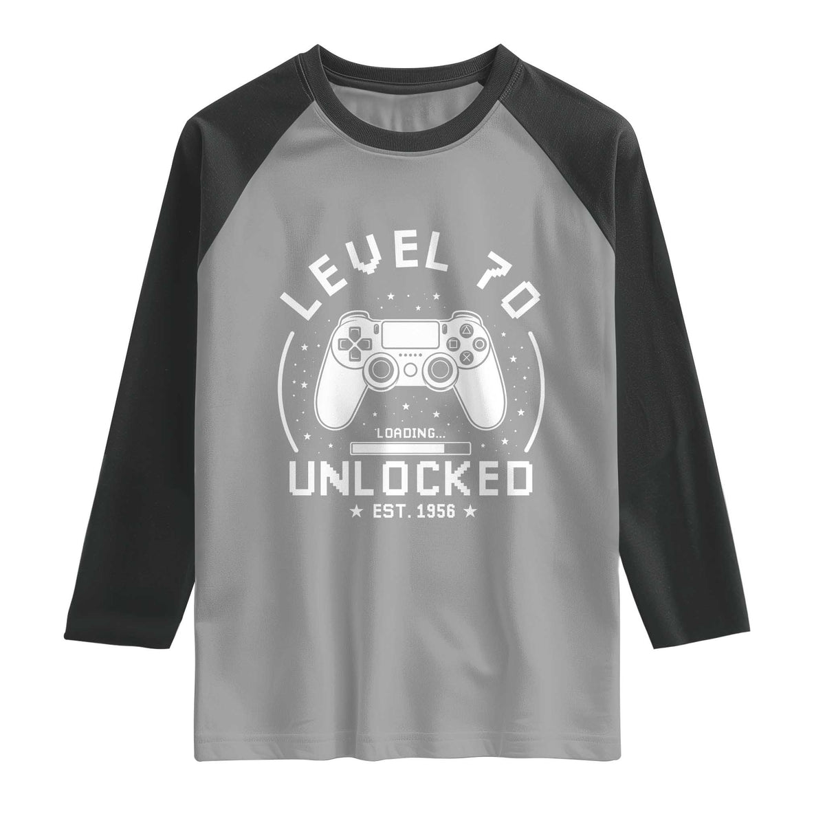 Level 70 Unlocked Video Gamer 70th Birthday Gift Raglan Shirt Vintage 1956 70 Year Old Gift