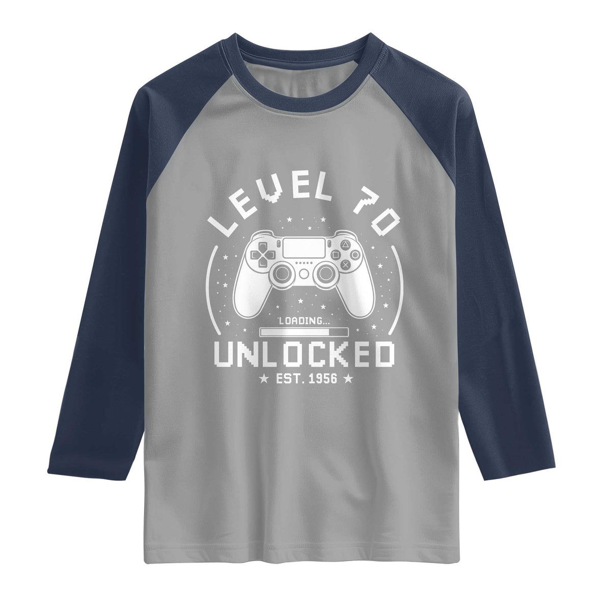 Level 70 Unlocked Video Gamer 70th Birthday Gift Raglan Shirt Vintage 1956 70 Year Old Gift