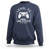 Level 70 Unlocked Video Gamer 70th Birthday Gift Sweatshirt Vintage 1956 70 Year Old Gift