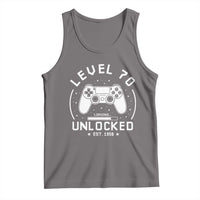 Level 70 Unlocked Video Gamer 70th Birthday Gift Tank Top Vintage 1956 70 Year Old Gift