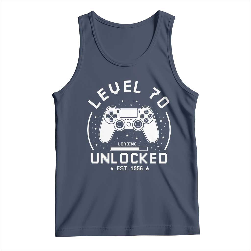 Level 70 Unlocked Video Gamer 70th Birthday Gift Tank Top Vintage 1956 70 Year Old Gift