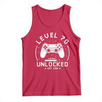 Level 70 Unlocked Video Gamer 70th Birthday Gift Tank Top Vintage 1956 70 Year Old Gift