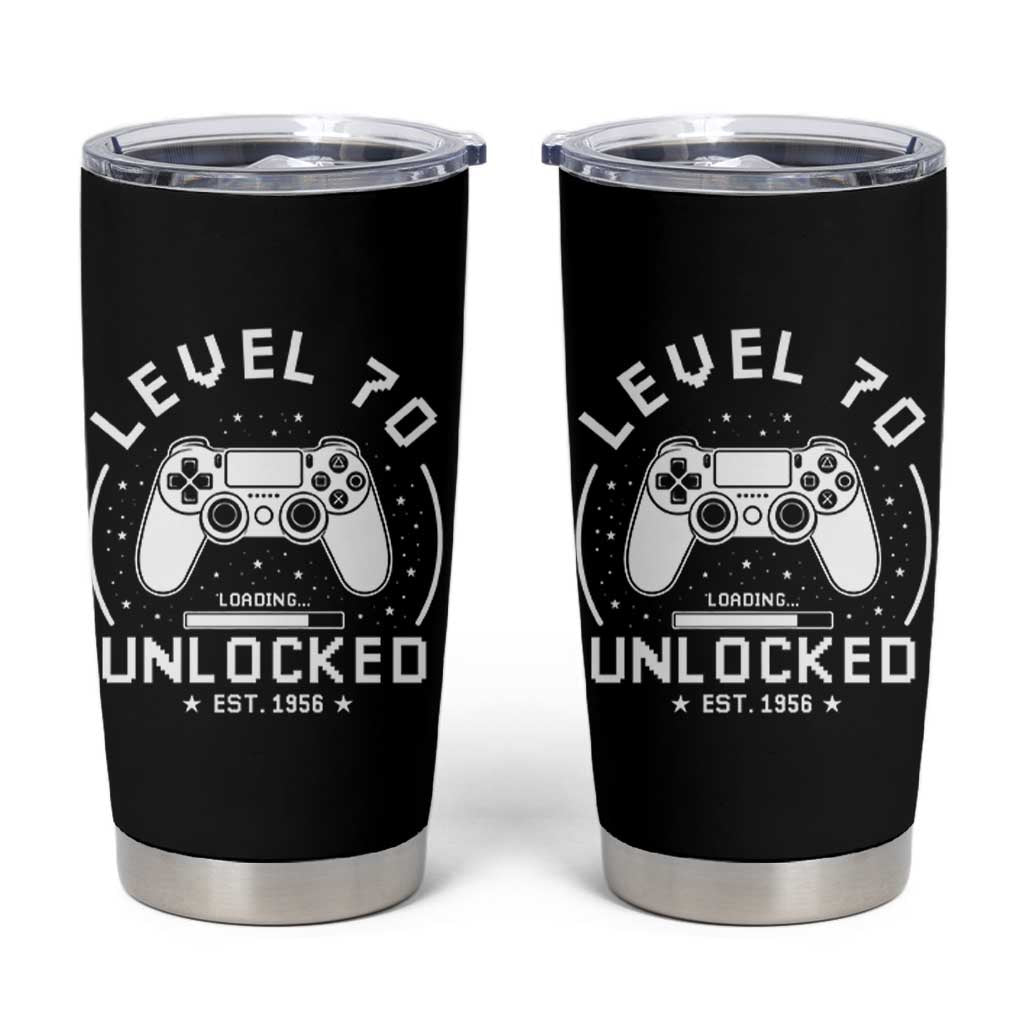 Level 70 Unlocked Video Gamer 70th Birthday Gift Tumbler Cup Vintage 1956 70 Year Old Gift
