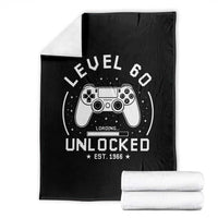 Level 60 Unlocked Video Gamer 60th Birthday Gift Throw Blanket Vintage 1966 60 Year Old Gift
