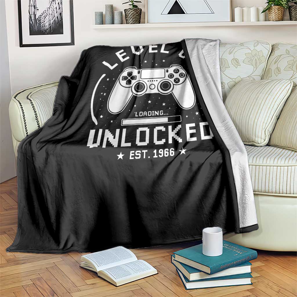 Level 60 Unlocked Video Gamer 60th Birthday Gift Throw Blanket Vintage 1966 60 Year Old Gift
