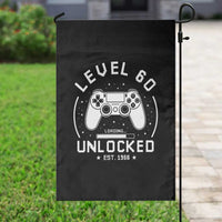 Level 60 Unlocked Video Gamer 60th Birthday Gift Garden Flag Vintage 1966 60 Year Old Gift