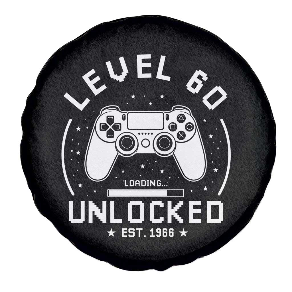 Level 60 Unlocked Video Gamer 60th Birthday Gift Spare Tire Cover Vintage 1966 60 Year Old Gift