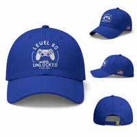 Level 60 Unlocked Video Gamer 60th Birthday Gift Baseball Cap Vintage 1966 60 Year Old Gift