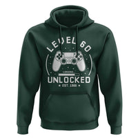 Level 60 Unlocked Video Gamer 60th Birthday Gift Hoodie Vintage 1966 60 Year Old Gift