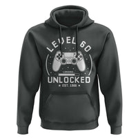 Level 60 Unlocked Video Gamer 60th Birthday Gift Hoodie Vintage 1966 60 Year Old Gift
