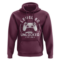 Level 60 Unlocked Video Gamer 60th Birthday Gift Hoodie Vintage 1966 60 Year Old Gift
