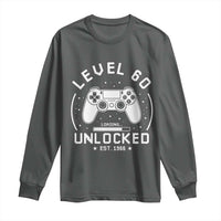 Level 60 Unlocked Video Gamer 60th Birthday Gift Long Sleeve Shirt Vintage 1966 60 Year Old Gift