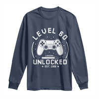Level 60 Unlocked Video Gamer 60th Birthday Gift Long Sleeve Shirt Vintage 1966 60 Year Old Gift
