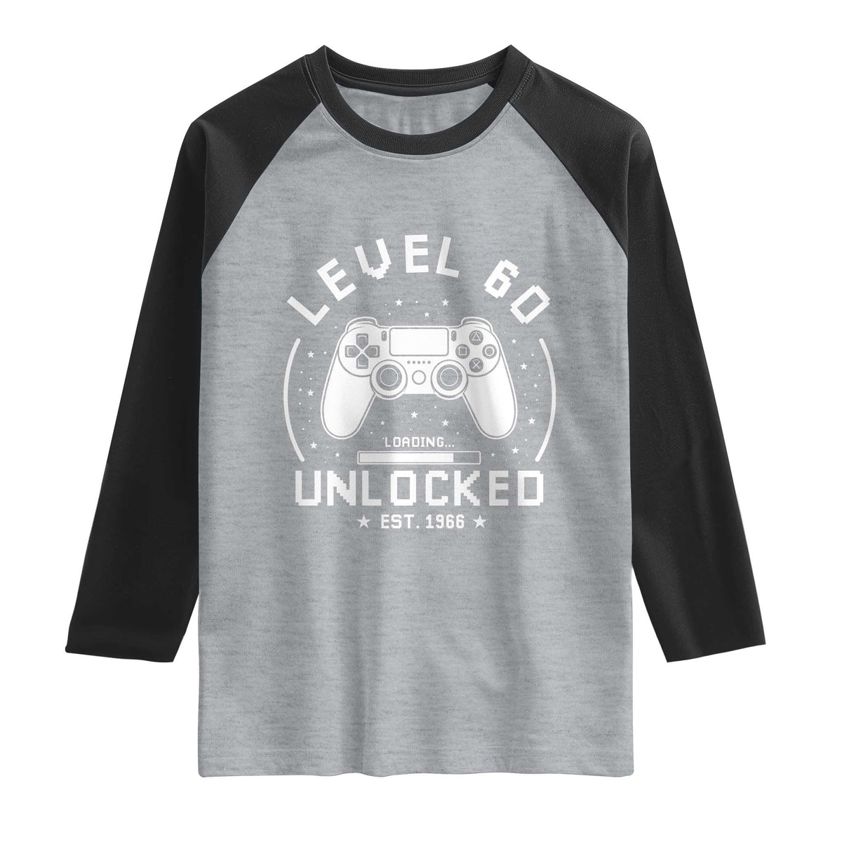 Level 60 Unlocked Video Gamer 60th Birthday Gift Raglan Shirt Vintage 1966 60 Year Old Gift