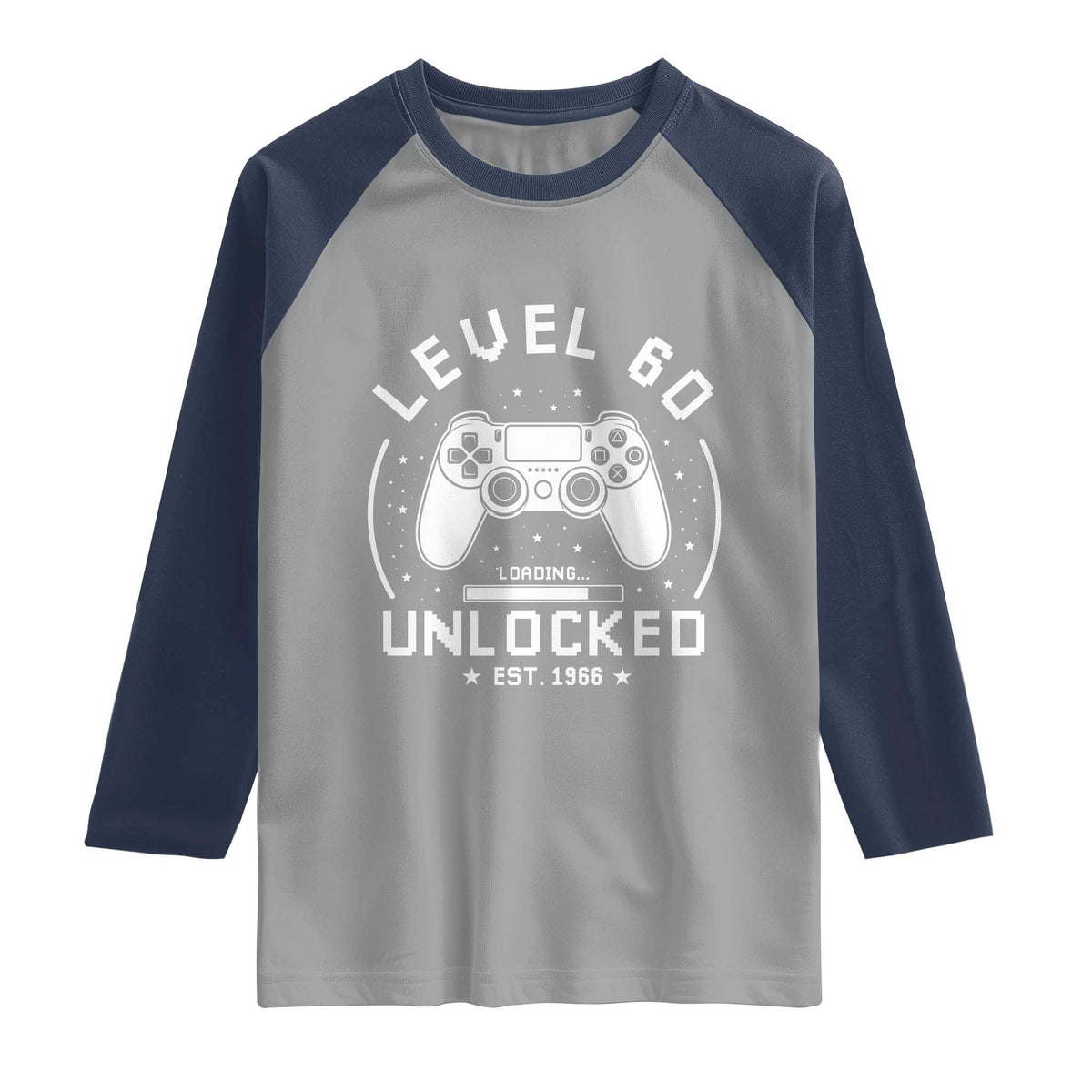 Level 60 Unlocked Video Gamer 60th Birthday Gift Raglan Shirt Vintage 1966 60 Year Old Gift