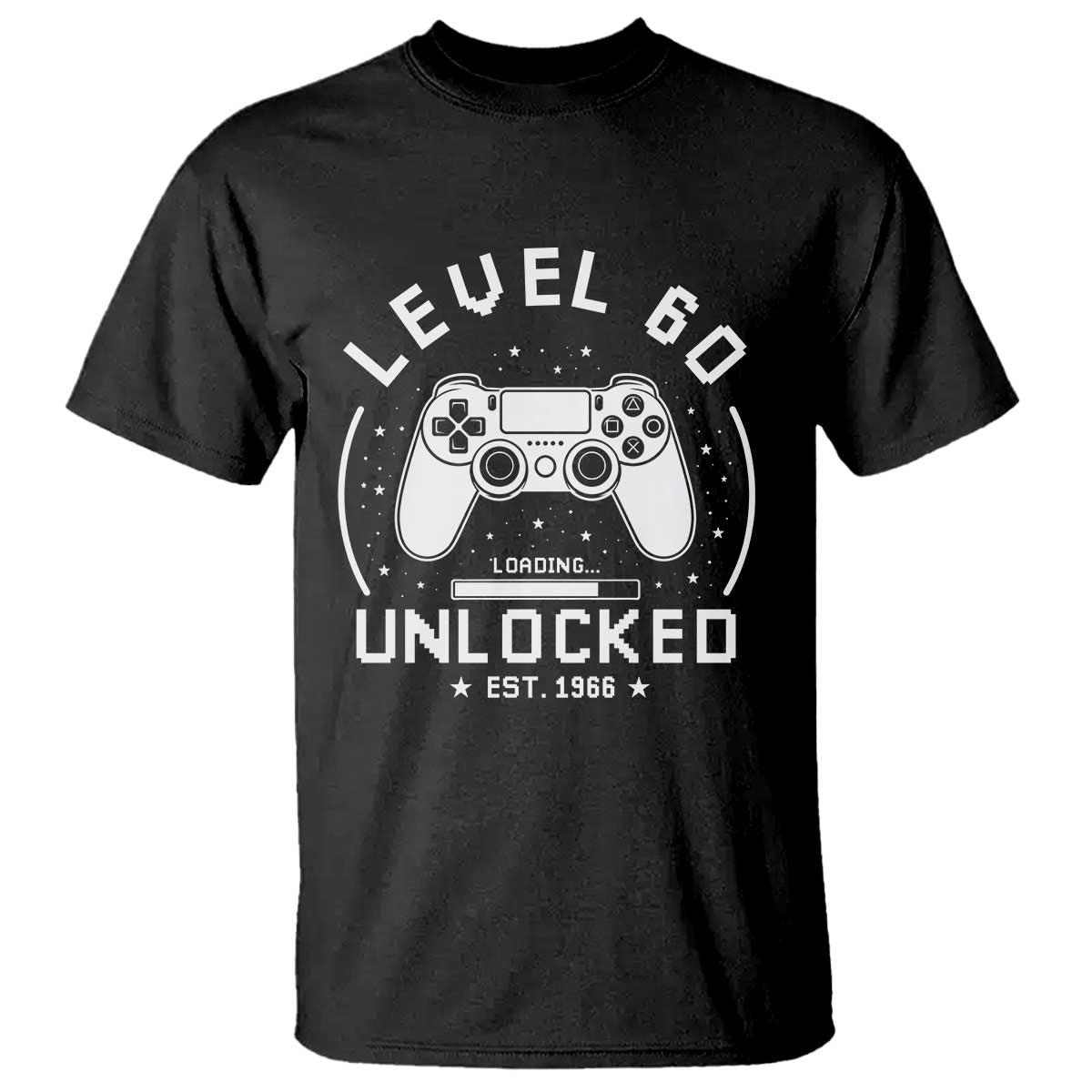Level 60 Unlocked Video Gamer 60th Birthday Gift T Shirt Vintage 1966 60 Year Old Gift