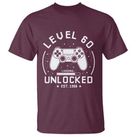 Level 60 Unlocked Video Gamer 60th Birthday Gift T Shirt Vintage 1966 60 Year Old Gift