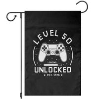 Level 50 Unlocked Video Gamer 50th Birthday Gift Garden Flag Vintage 1976 50 Year Old Gift