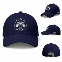Level 50 Unlocked Video Gamer 50th Birthday Gift Baseball Cap Vintage 1976 50 Year Old Gift