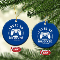 Level 50 Unlocked Video Gamer 50th Birthday Gift Ceramic Ornament Vintage 1976 50 Year Old Gift