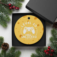 Level 50 Unlocked Video Gamer 50th Birthday Gift Ceramic Ornament Vintage 1976 50 Year Old Gift