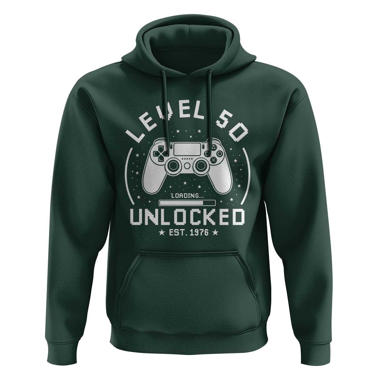 Level 50 Unlocked Video Gamer 50th Birthday Gift Hoodie Vintage 1976 50 Year Old Gift