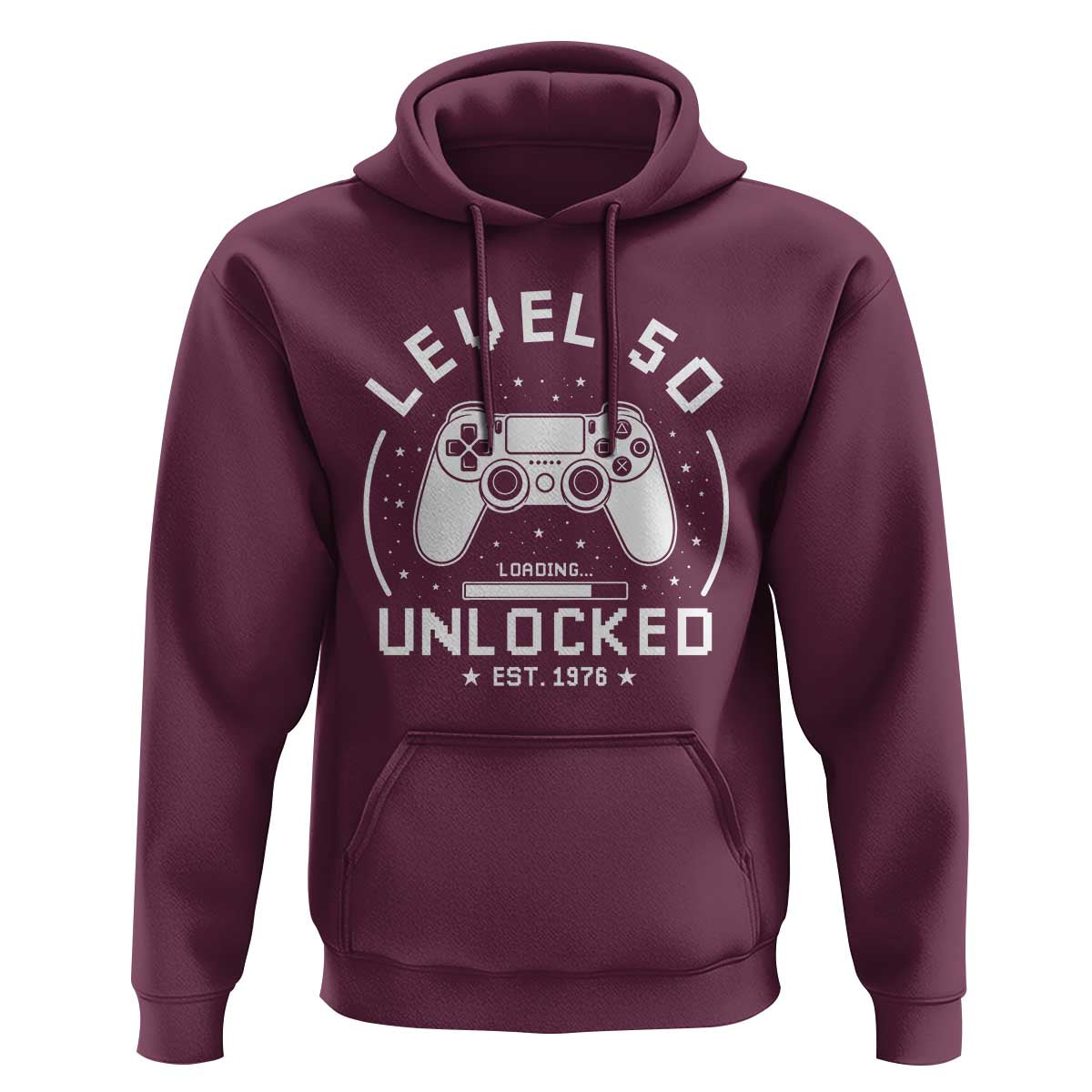 Level 50 Unlocked Video Gamer 50th Birthday Gift Hoodie Vintage 1976 50 Year Old Gift