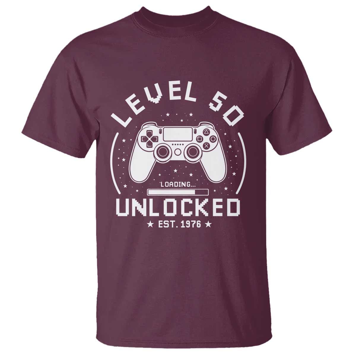 Level 50 Unlocked Video Gamer 50th Birthday Gift T Shirt Vintage 1976 50 Year Old Gift