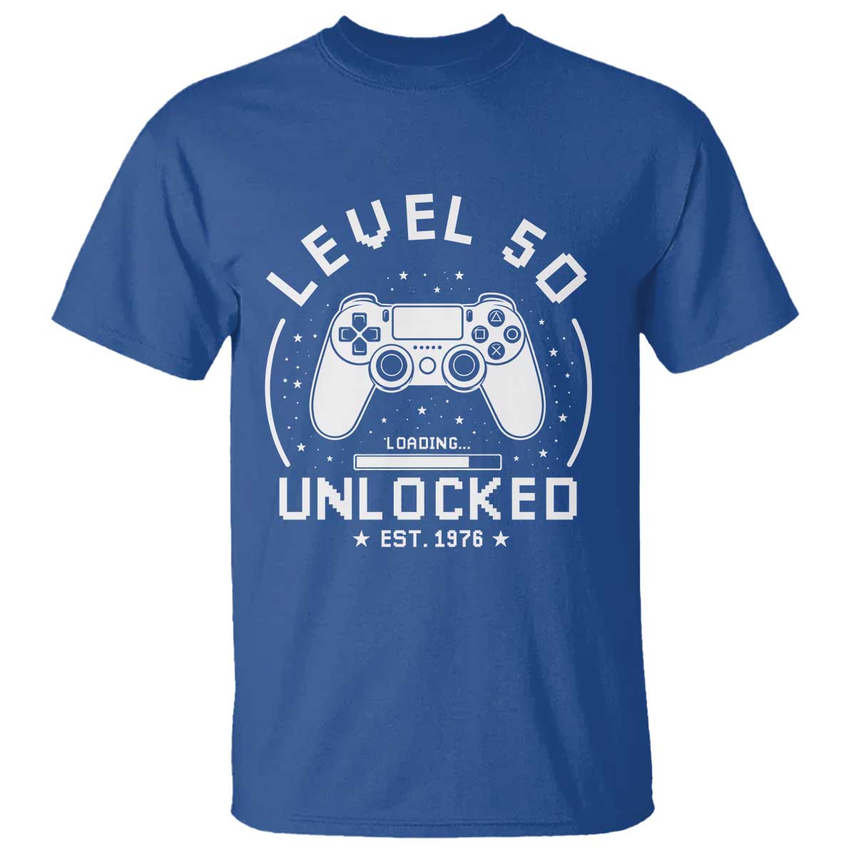 Level 50 Unlocked Video Gamer 50th Birthday Gift T Shirt Vintage 1976 50 Year Old Gift