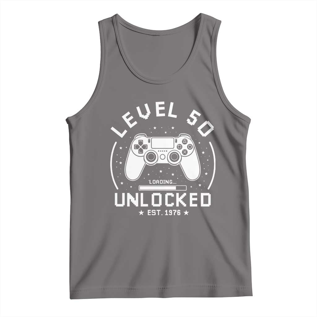 Level 50 Unlocked Video Gamer 50th Birthday Gift Tank Top Vintage 1976 50 Year Old Gift