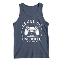 Level 50 Unlocked Video Gamer 50th Birthday Gift Tank Top Vintage 1976 50 Year Old Gift