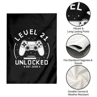 Level 21 Unlocked Video Gamer 21st  Birthday Gift Garden Flag Vintage 2005 21 Year Old Gift