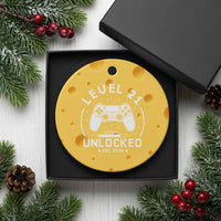 Level 21 Unlocked Video Gamer 21st  Birthday Gift Ceramic Ornament Vintage 2005 21 Year Old Gift