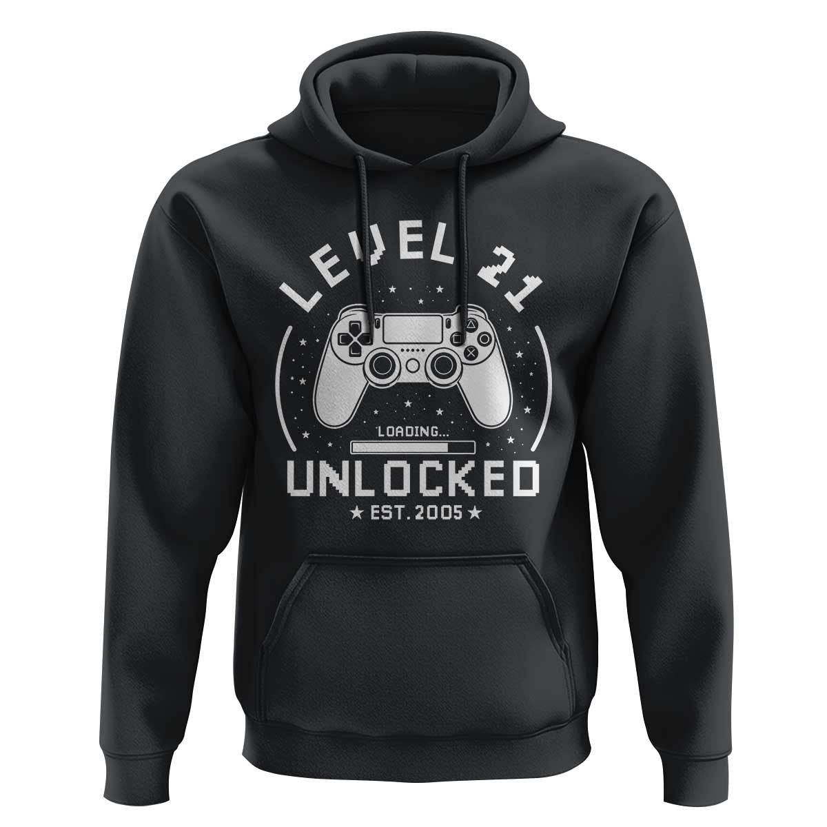 Level 21 Unlocked Video Gamer 21st  Birthday Gift Hoodie Vintage 2005 21 Year Old Gift