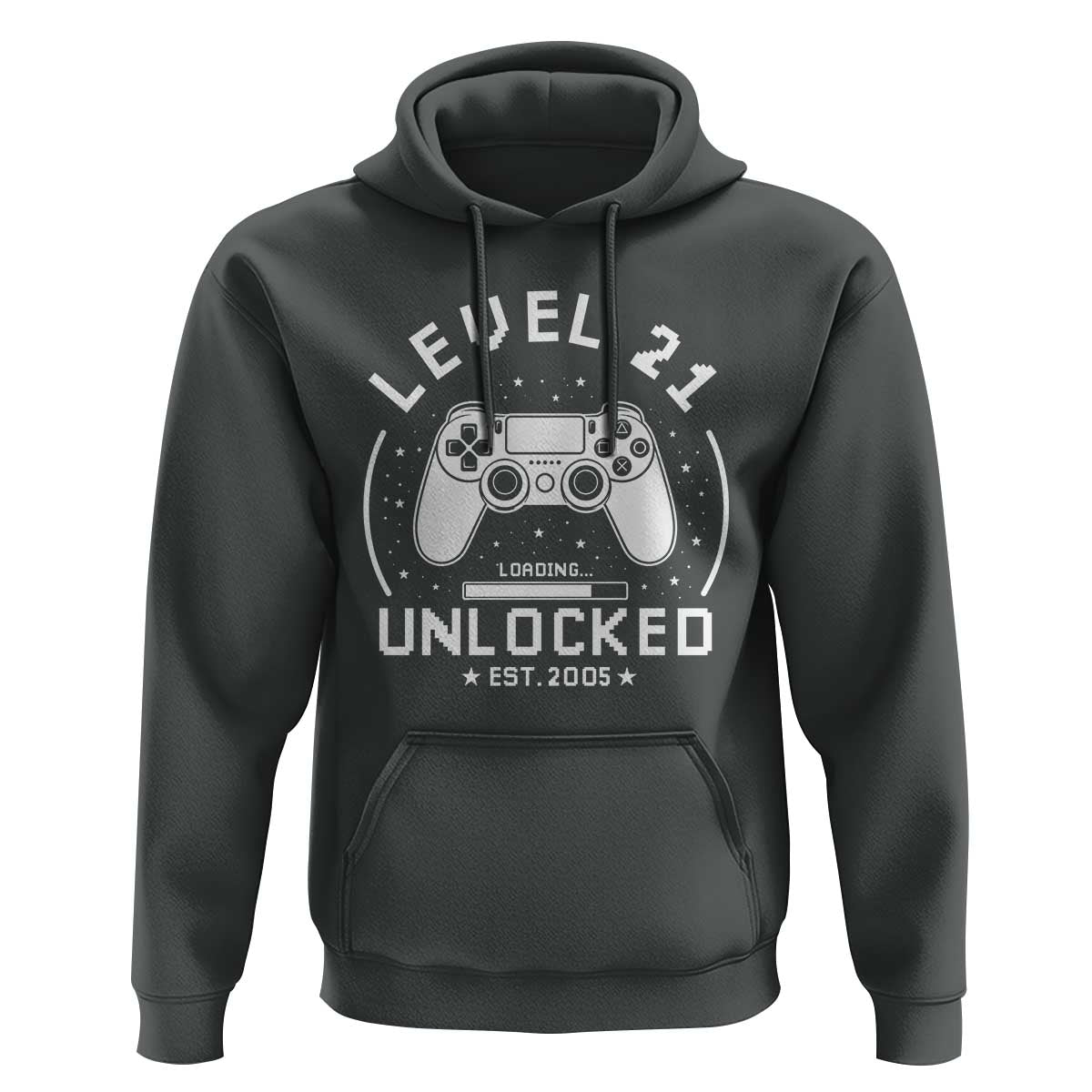 Level 21 Unlocked Video Gamer 21st  Birthday Gift Hoodie Vintage 2005 21 Year Old Gift