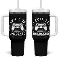 Level 21 Unlocked Video Gamer 21st  Birthday Gift Tumbler With Handle Vintage 2005 21 Year Old Gift