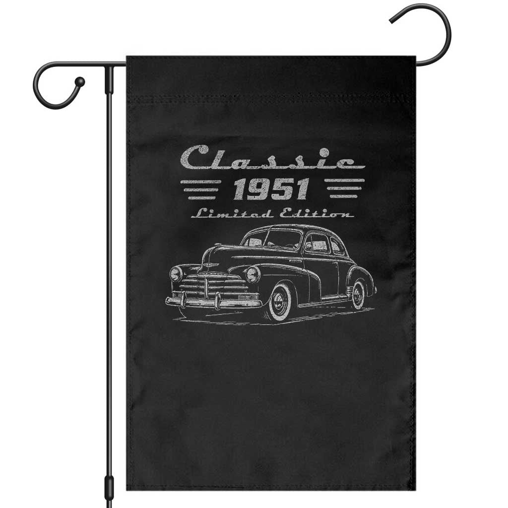 75th Birthday Garden Flag Vintage Retro Car Classic 1951 75 Year Old Gift