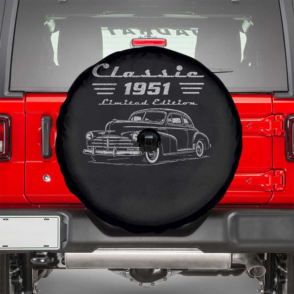 75th Birthday Spare Tire Cover Vintage Retro Car Classic 1951 75 Year Old Gift