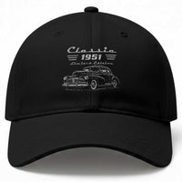 75th Birthday Baseball Cap Vintage Retro Car Classic 1951 75 Year Old Gift