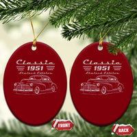 75th Birthday Ceramic Ornament Vintage Retro Car Classic 1951 75 Year Old Gift