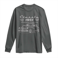 75th Birthday Long Sleeve Shirt Vintage Retro Car Classic 1951 75 Year Old Gift