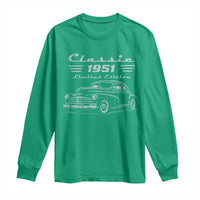 75th Birthday Long Sleeve Shirt Vintage Retro Car Classic 1951 75 Year Old Gift
