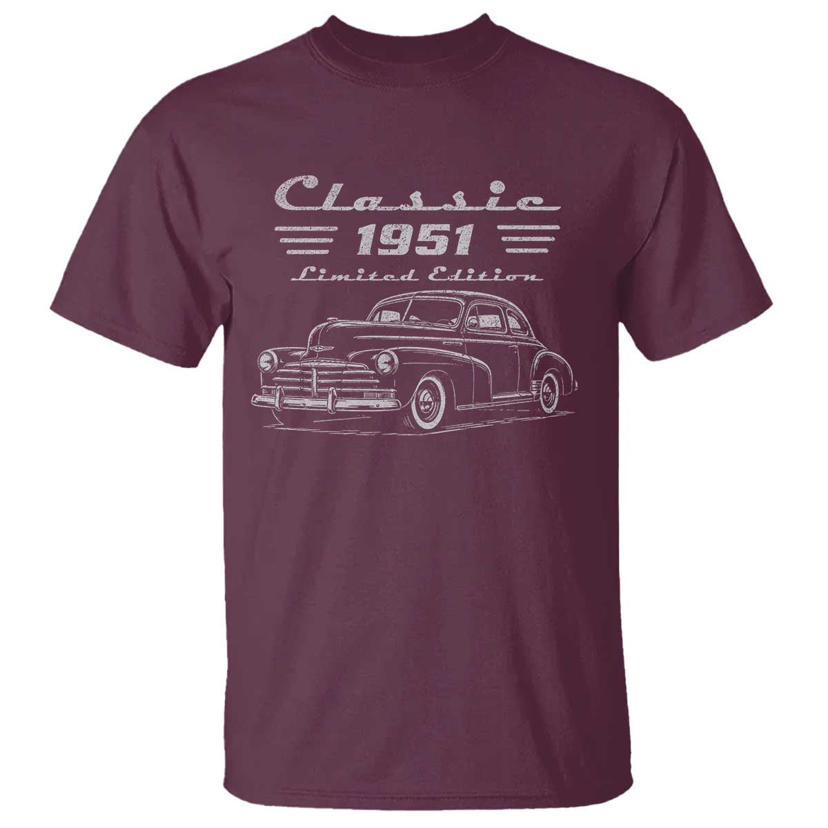 75th Birthday T Shirt Vintage Retro Car Classic 1951 75 Year Old Gift