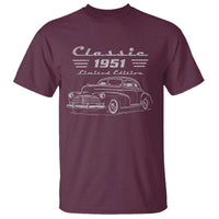 75th Birthday T Shirt Vintage Retro Car Classic 1951 75 Year Old Gift
