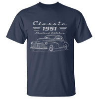 75th Birthday T Shirt Vintage Retro Car Classic 1951 75 Year Old Gift
