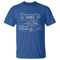 75th Birthday T Shirt Vintage Retro Car Classic 1951 75 Year Old Gift