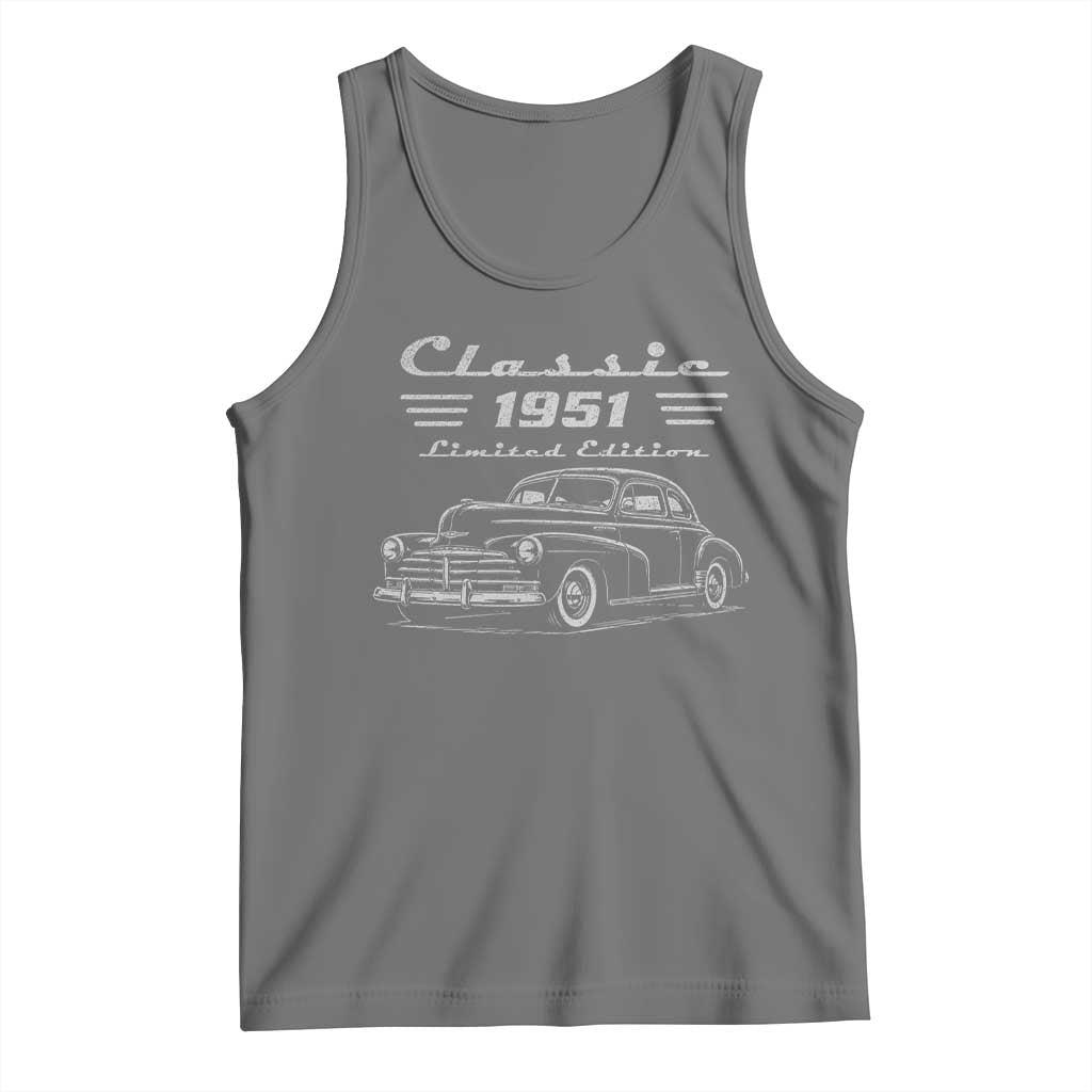 75th Birthday Tank Top Vintage Retro Car Classic 1951 75 Year Old Gift