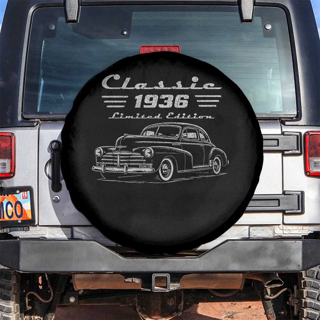 90th Birthday Spare Tire Cover Vintage Retro Car Classic 1936 90 Year Old Gift